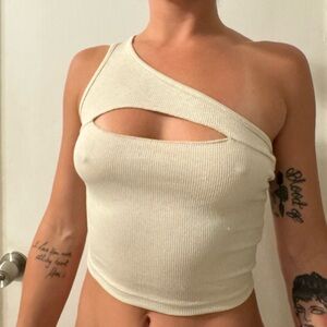 One Shoulder Cut Out Top